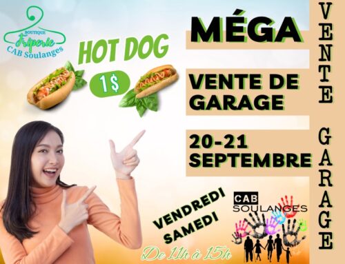 Grande Vente de Garage à la Friperie du CAB Soulanges ! 20 et 21 septembre 2024