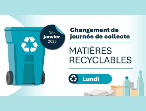 MATIÈRES RECYCLABLES – Dès janvier 2025 – Changement de journée de collecte – Lundi