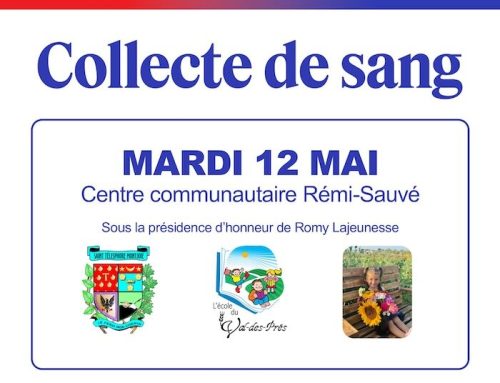 COLLECTE DE SANG – Un immense merci à tous les donneurs et bénévoles!