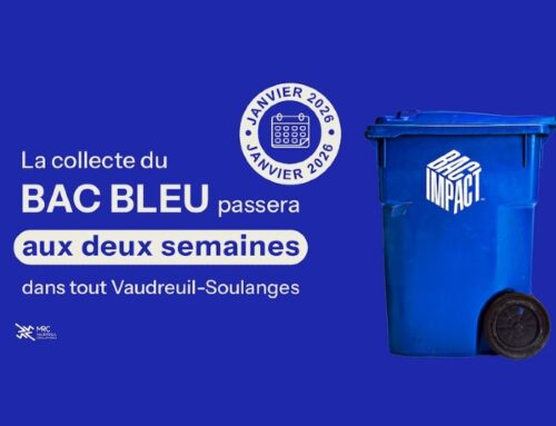 Changement de fréquence de collecte – Janvier 2026 – La collecte du BAC BLEU passera aux deux semaines dans tout Vaudreuil-Soulanges
