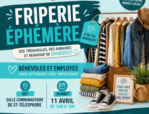FRIPERIE ÉPHÉMÈRE – 11 avril 2026 – Salle communautaire de St-Télesphore