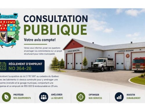 CONSULTATION PUBLIQUE – Votre avis compte! RÈGLEMENT D&rsquo;EMPRUNT NO 364-26