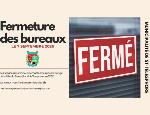 Fermeture des bureaux – Le 7 septembre 2026
